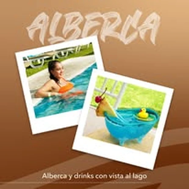 Alberca y bebidas en Paradise Ski Club